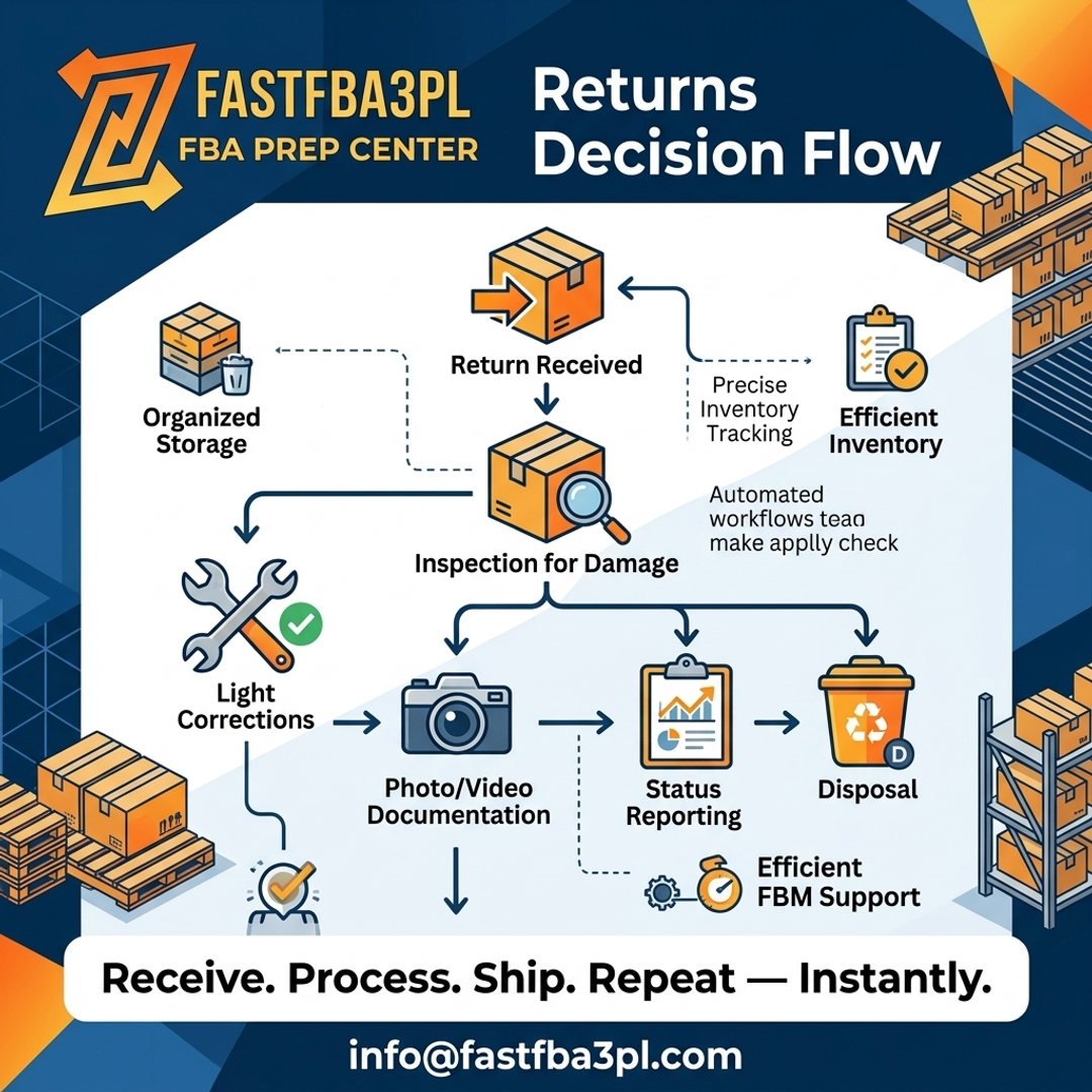 FBA Prep Center FASTFBA3PL New York New Jersey Philadelphia - Returns Decision Flow