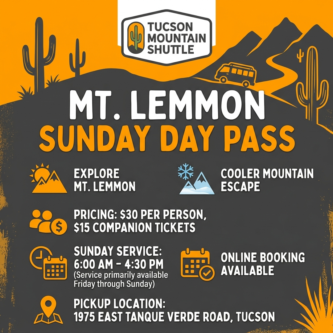 Tucson Mountain Shuttle - Mt. Lemmon Sunday Day Pass